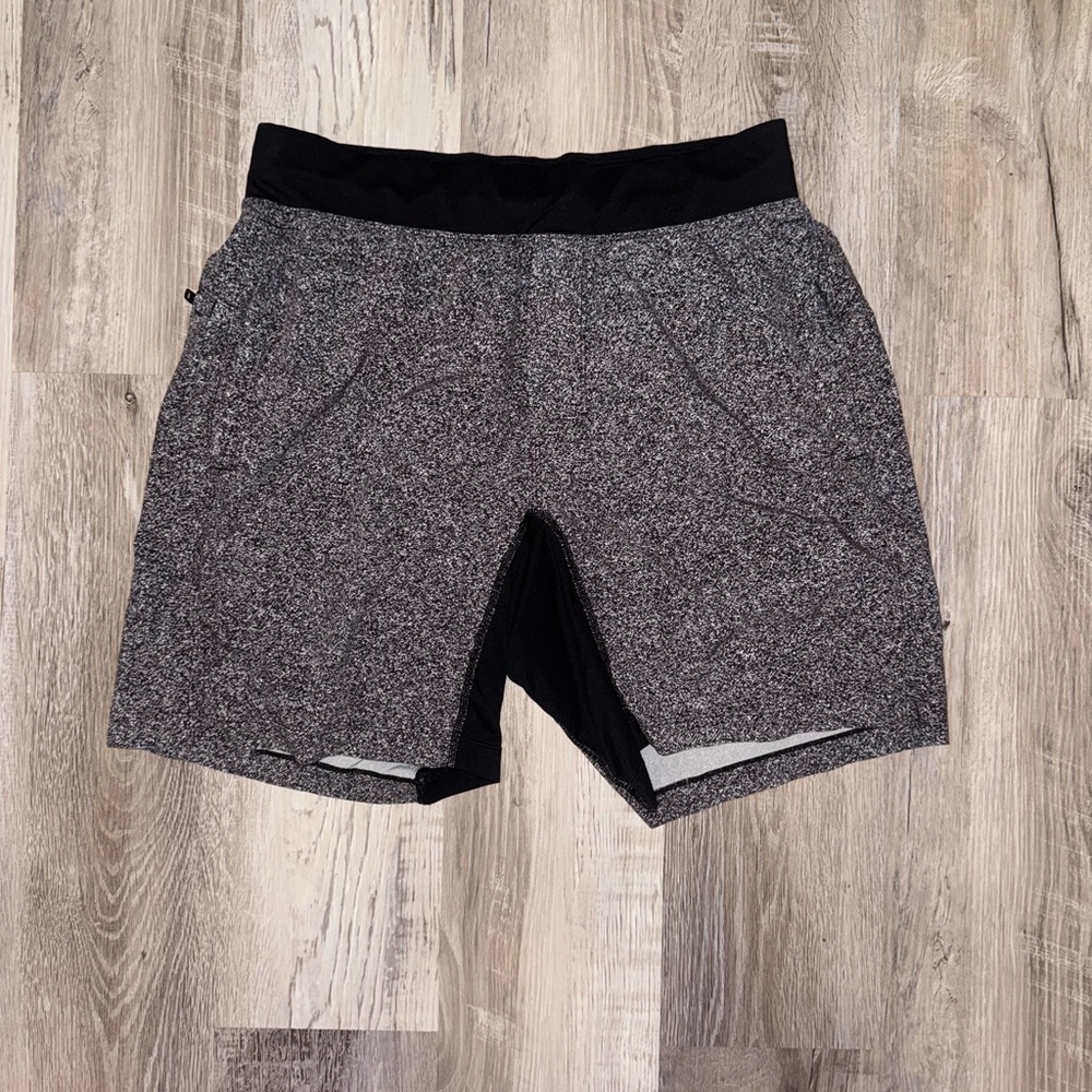 lululemon athletica Black and Gray Speckled Athletic Shorts